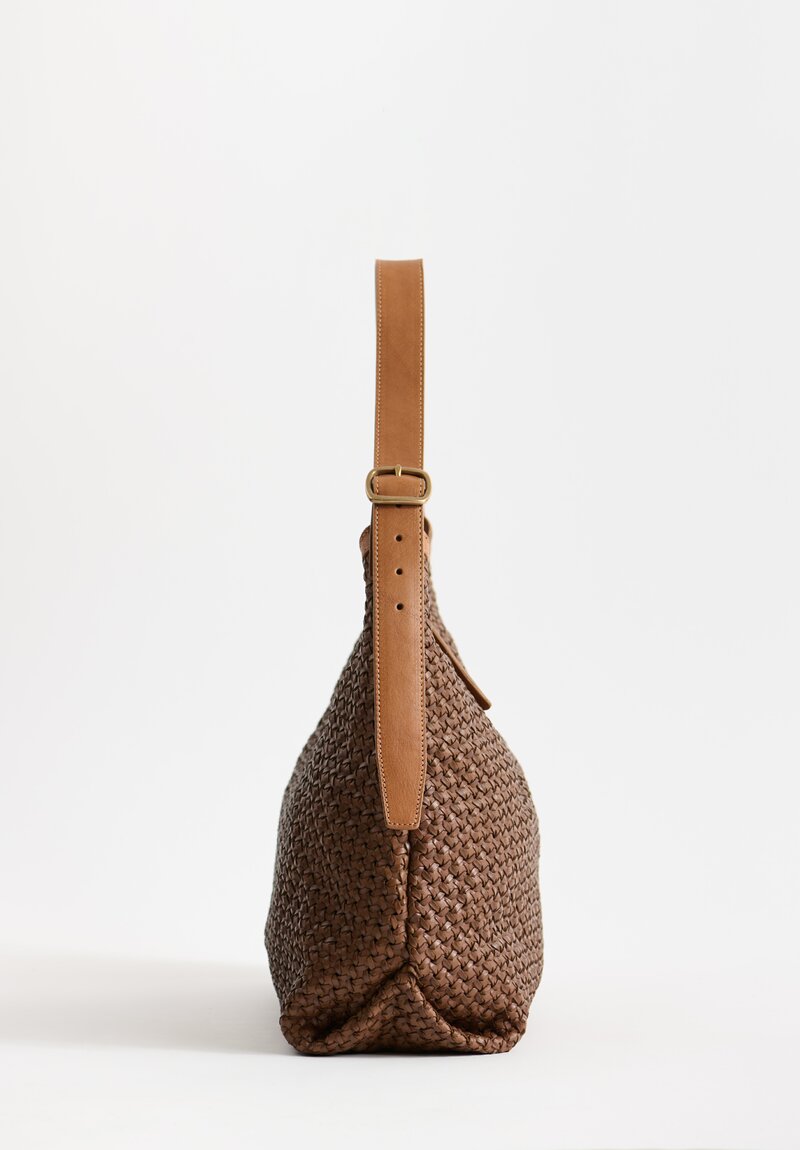 Massimo Palomba Handwoven Antigone Shoulder Bag in Dune Brown