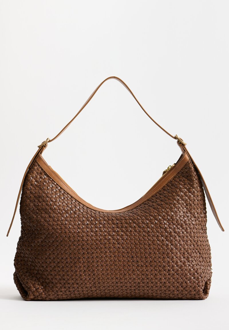 Massimo Palomba Handwoven Antigone Shoulder Bag in Dune Brown