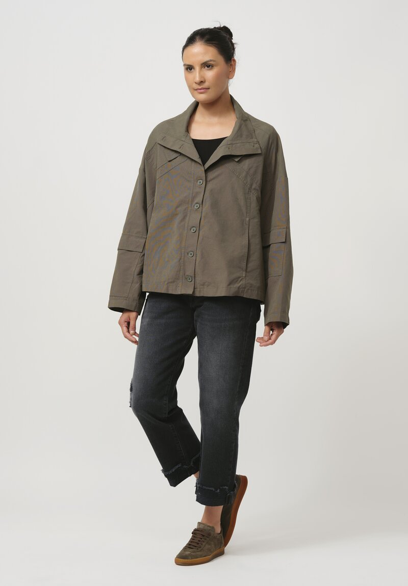 Rundholz Black Label Cotton Panda Patch Jacket in Camp Green	