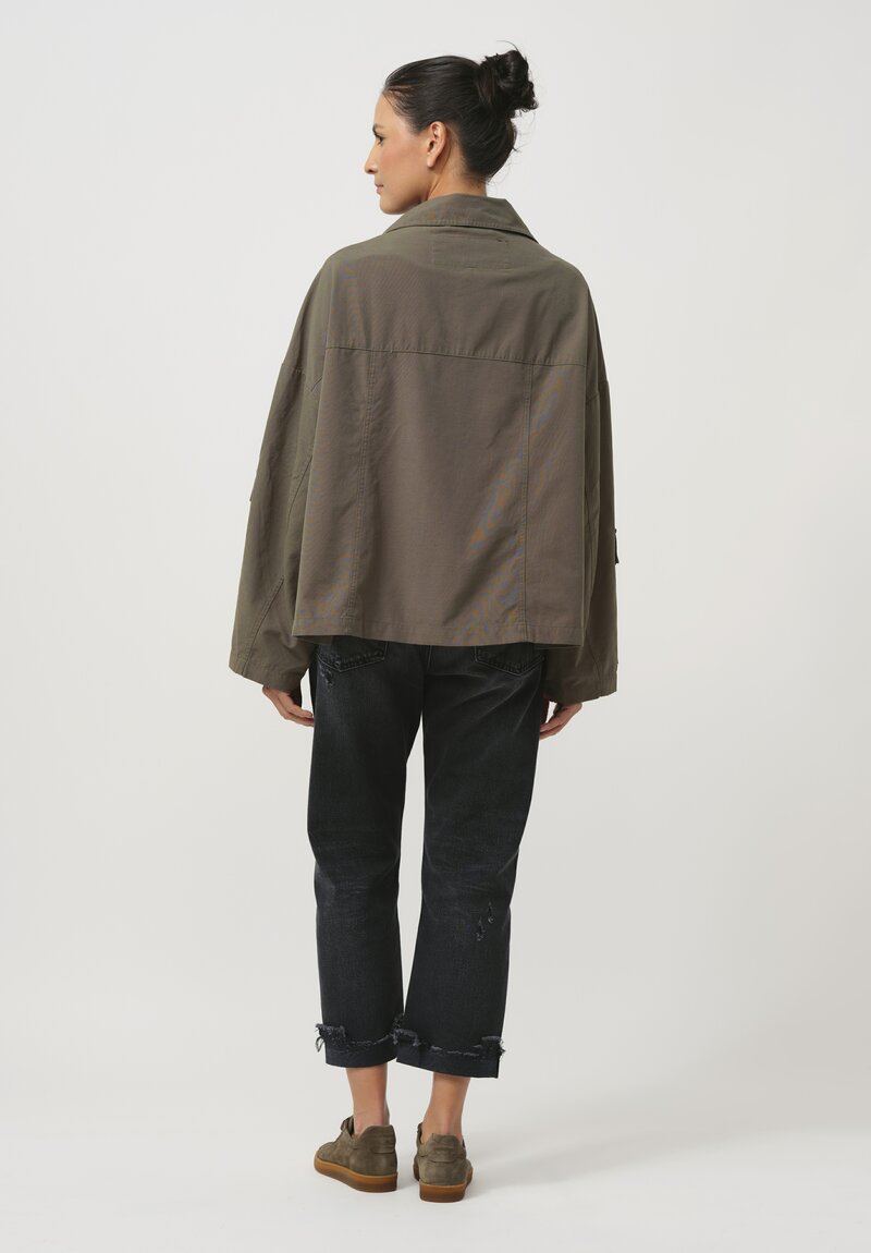 Rundholz Black Label Cotton Panda Patch Jacket in Camp Green	