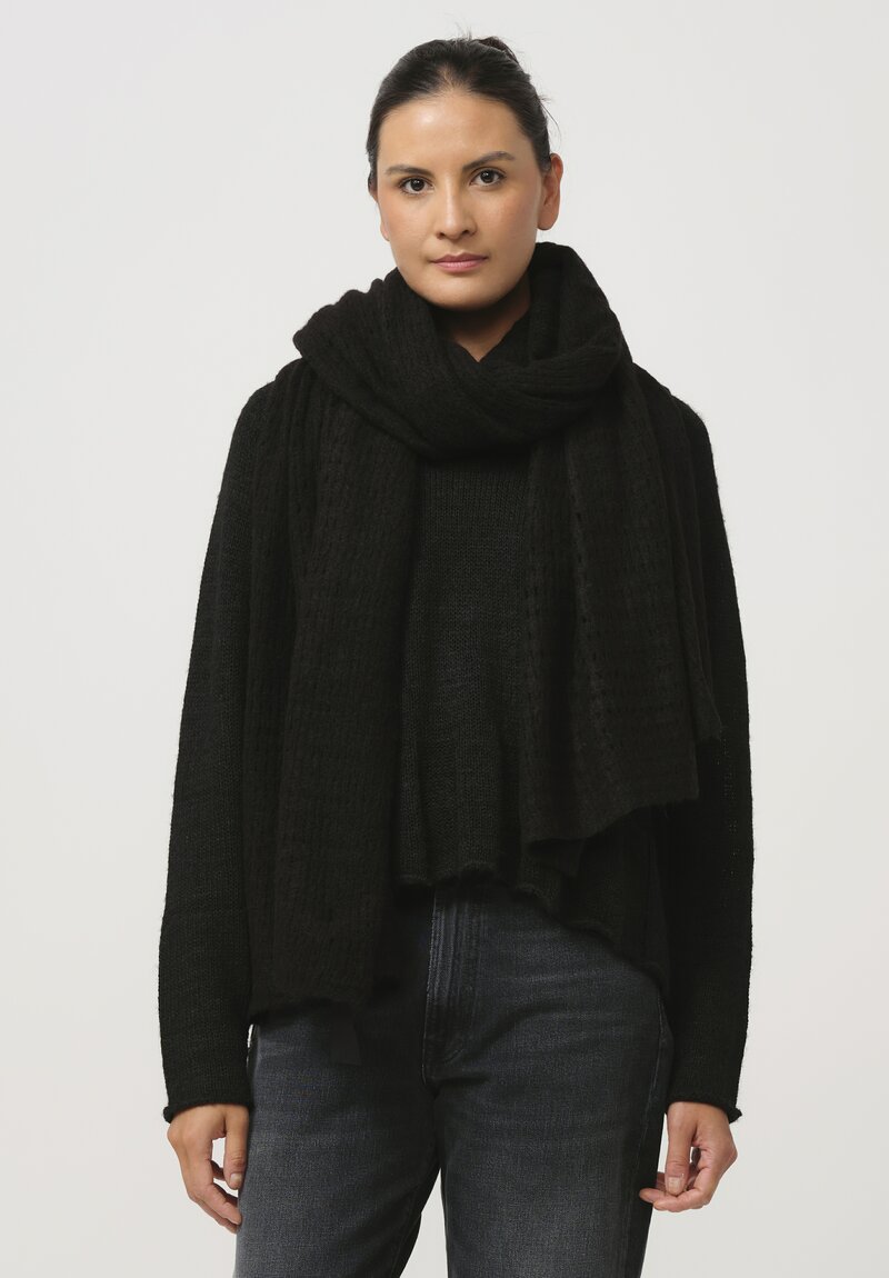 Rundholz Black Label Box-Knit Scarf in Black	