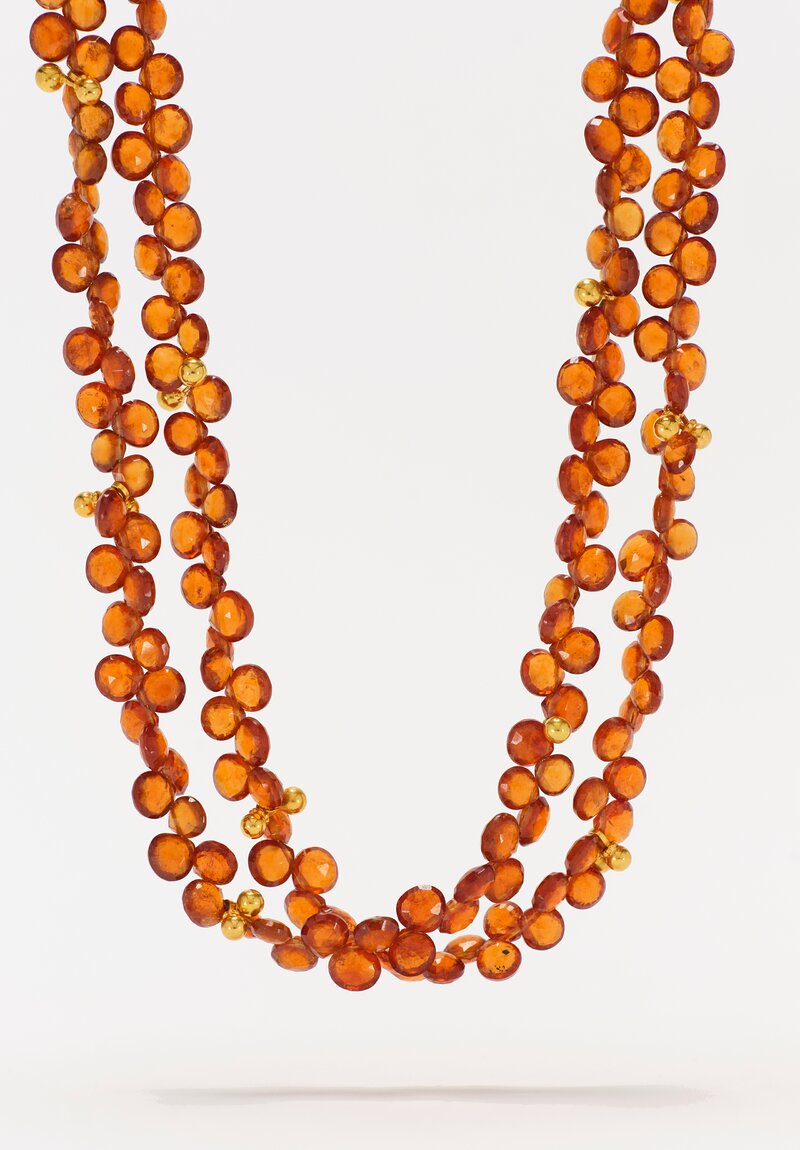 Greig Porter 18k 2 Strand Spessarite Garnet Necklace 16in