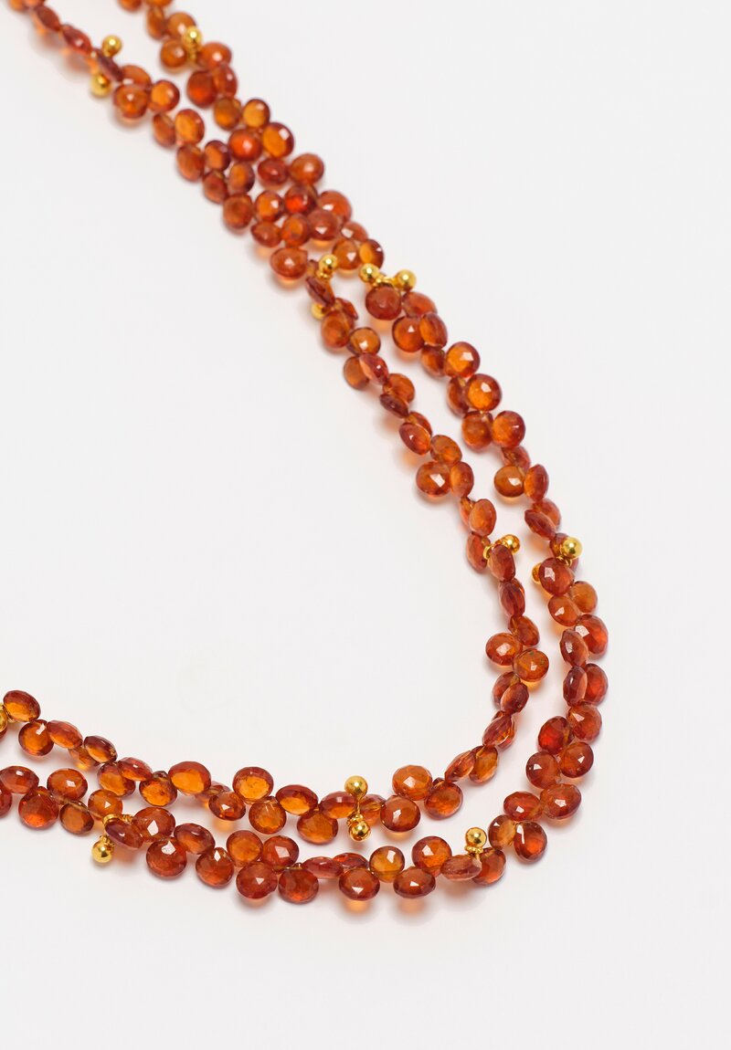 Greig Porter 18k 2 Strand Spessarite Garnet Necklace 16in