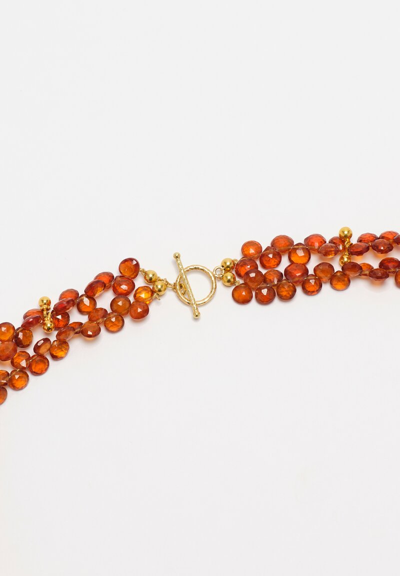 Greig Porter 18k 2 Strand Spessarite Garnet Necklace 16in