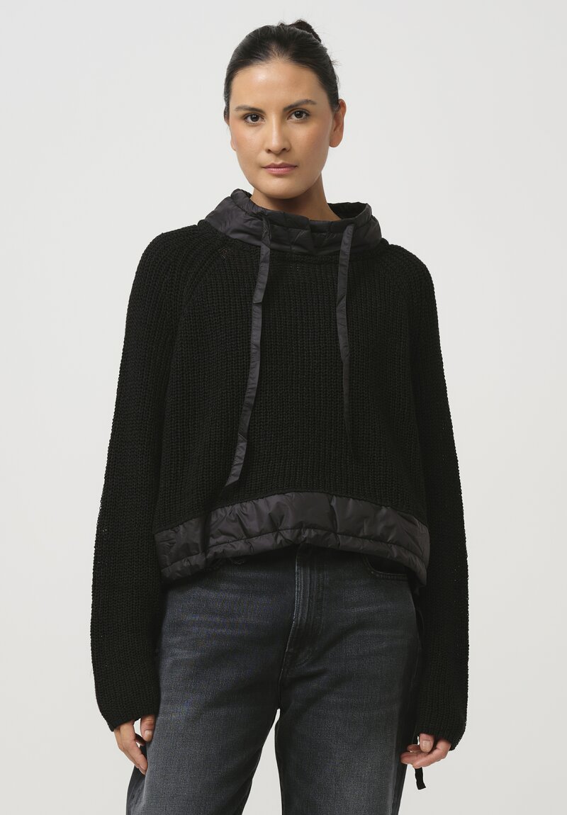 Rundholz Black Label Linen & Cotton Knit Pullover in Black	