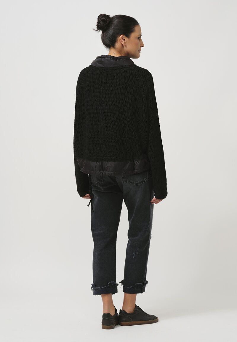 Rundholz Black Label Linen & Cotton Knit Pullover in Black	