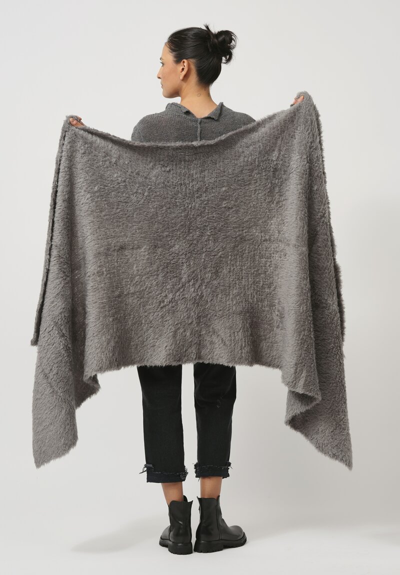 Rundholz Dip Brushed Alpaca Shawl in Pencil Melange Grey	