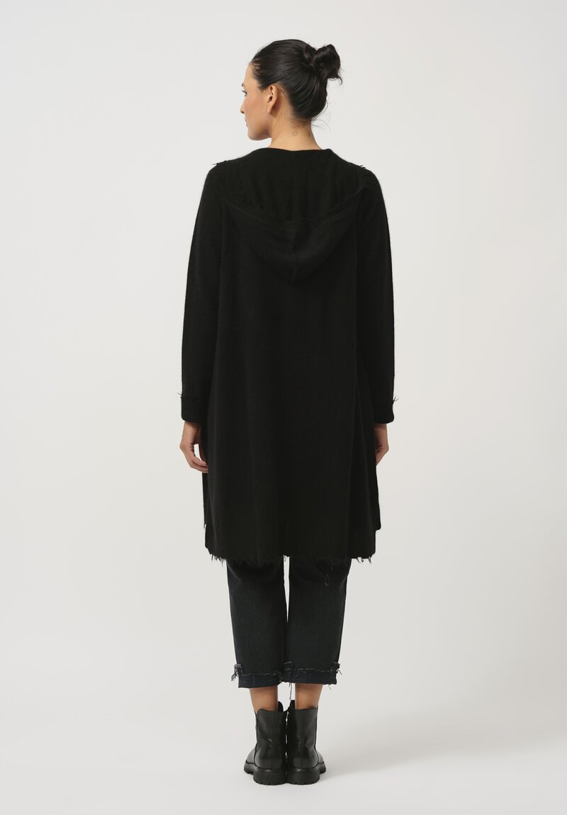 Rundholz Dip Hooded Knit Cardigan in Black	