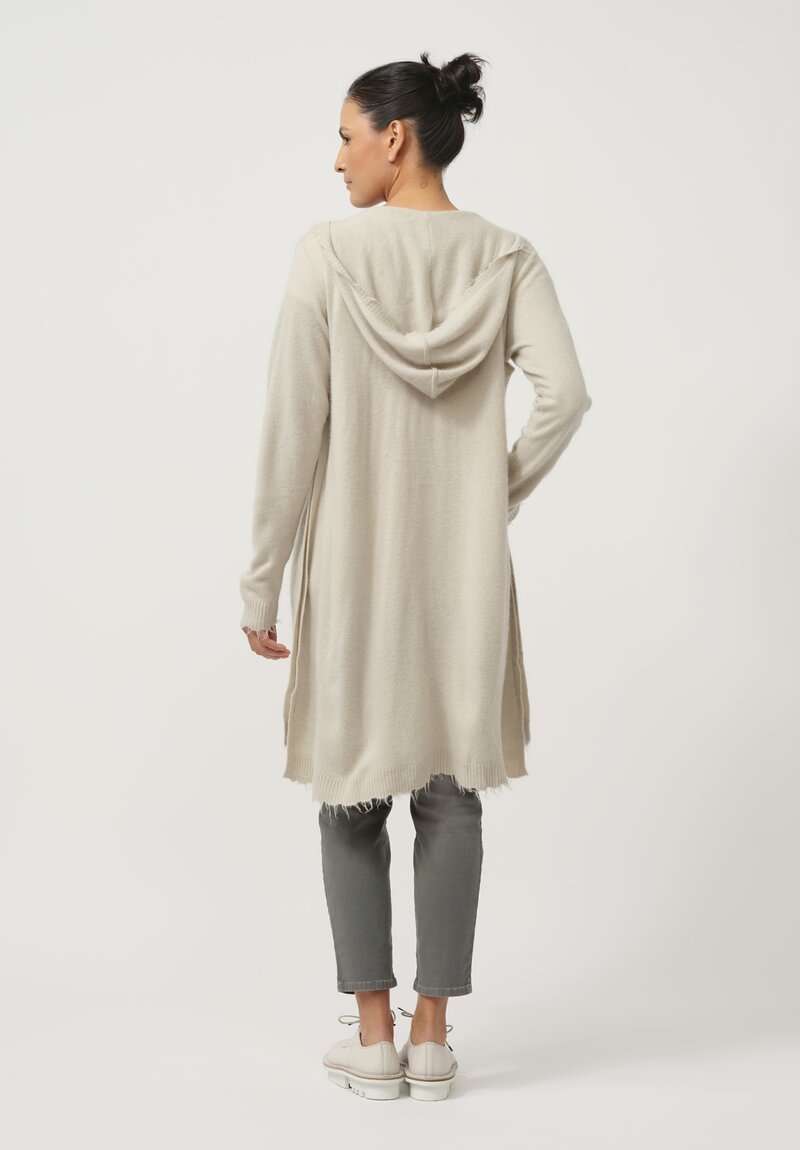 Rundholz Dip Hooded Knit Cardigan in Eraser White	