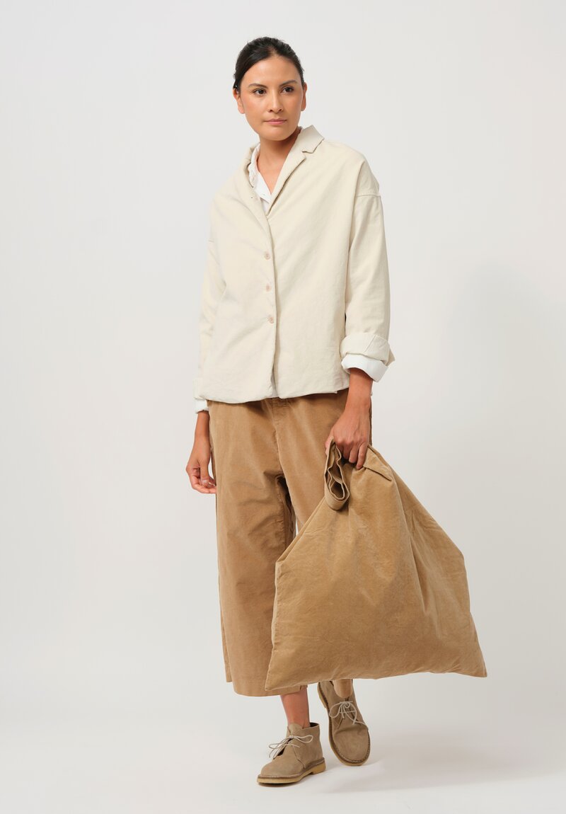 Album di Famiglia Cotton Velvet Loose Blazer in Off White	