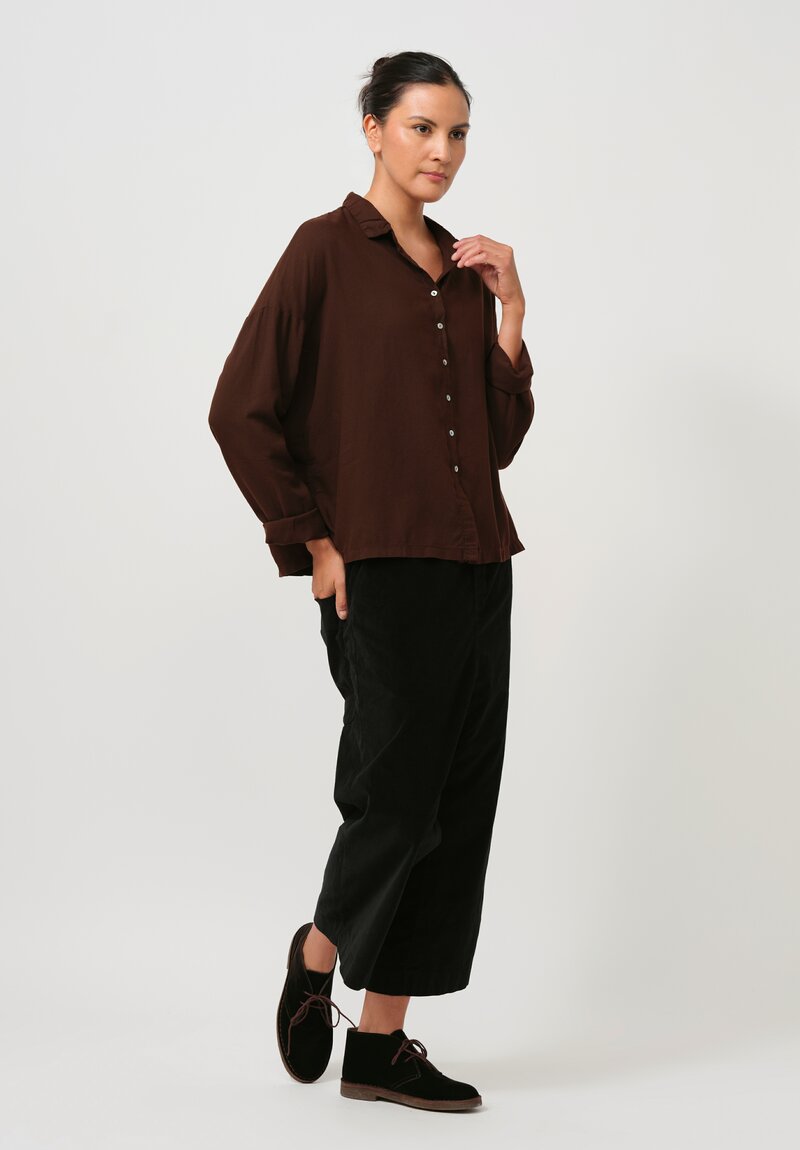 Album di Famiglia TVC Short Collar Shirt in Coffee Brown	