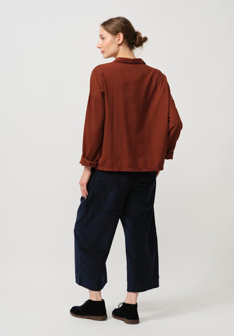 Album di Famiglia TVC Short Collar Shirt in Rust Brown	