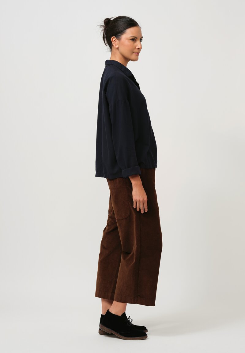 Album di Famiglia Cotton Velvet W&S Trousers in Coffee Brown	