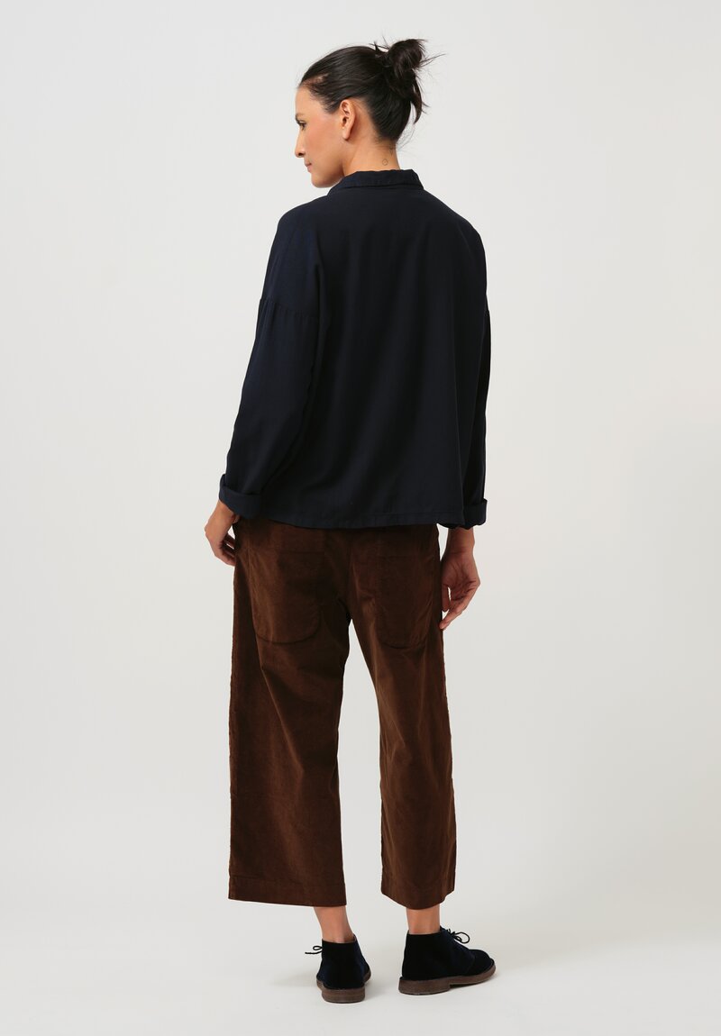 Album di Famiglia Cotton Velvet W&S Trousers in Coffee Brown	