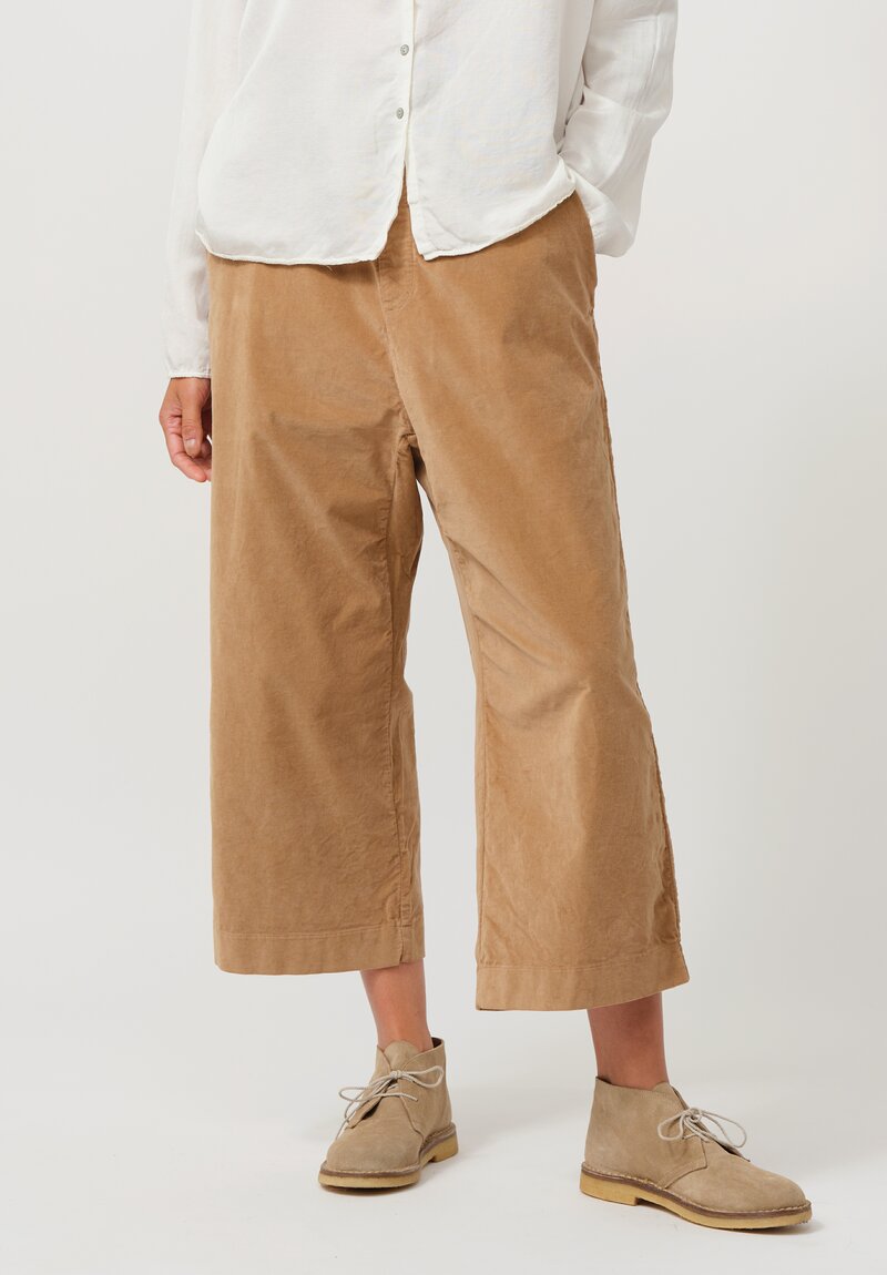 Album di Famiglia Cotton Velvet W&S Trousers in Sugar Brown	