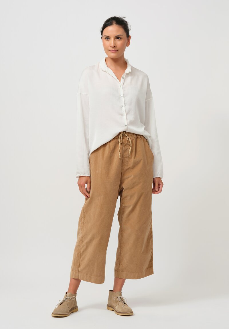 Album di Famiglia Cotton Velvet W&S Trousers in Sugar Brown	