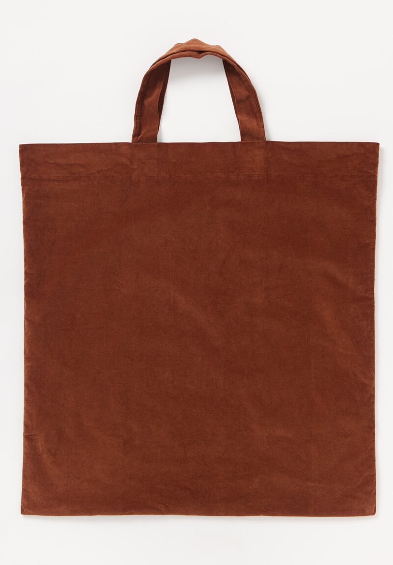 Album di Famiglia Cotton Velvet Big Bag in Rust Brown	