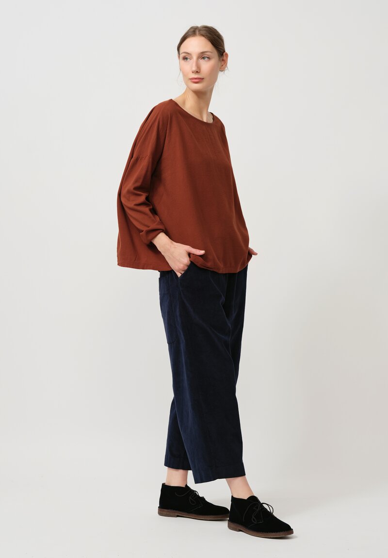 Album di Famiglia TVC Roundneck Top in Rust Brown	