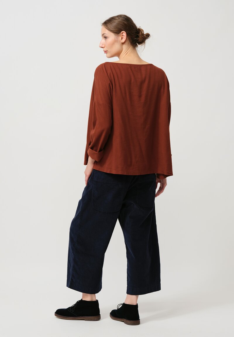 Album di Famiglia TVC Roundneck Top in Rust Brown	