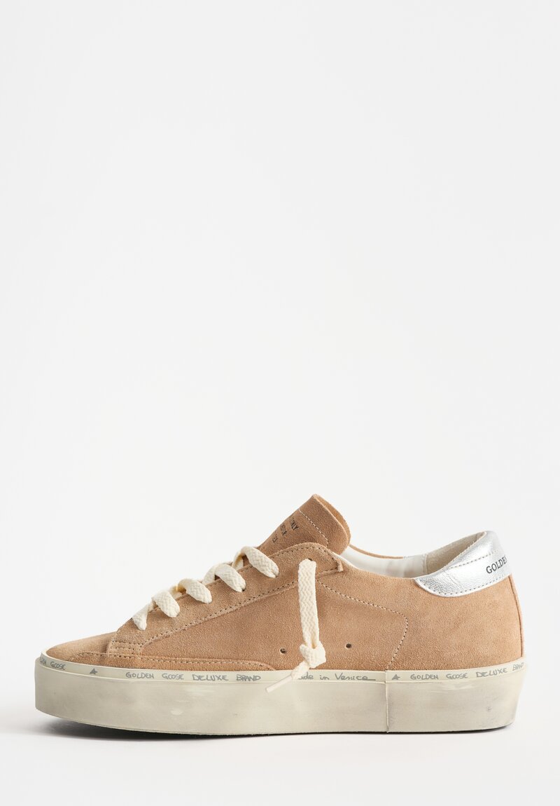 Golden Goose Hi Star Suede Sneaker in Tobacco Tan & Silver Star	