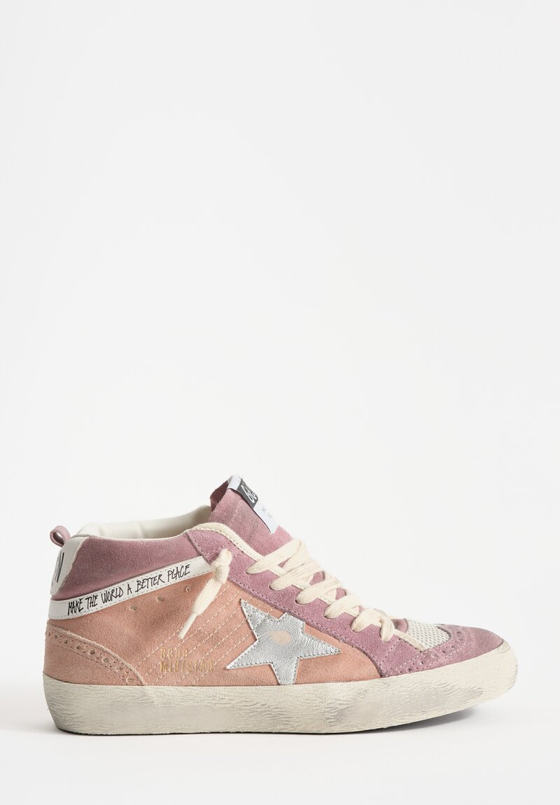 Golden Goose Suede Mid Star Classic Sneaker in Twilight Mauve, Ash Rose & Silver Star	