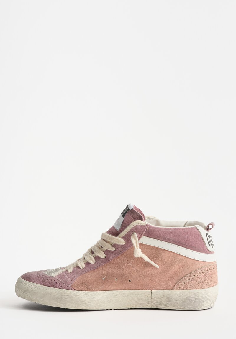 Golden Goose Suede Mid Star Classic Sneaker in Twilight Mauve, Ash Rose & Silver Star	