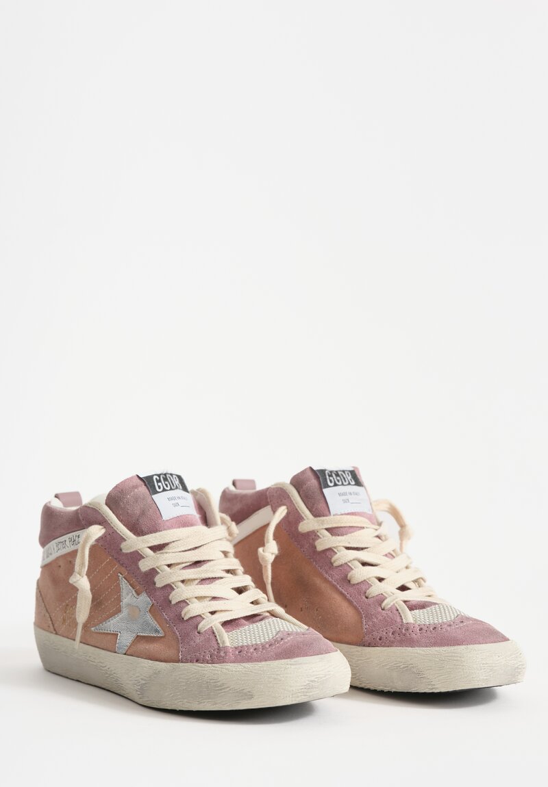 Golden Goose Suede Mid Star Classic Sneaker in Twilight Mauve, Ash Rose & Silver Star	