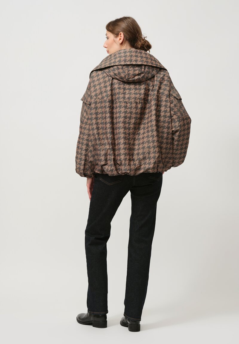 Dries Van Noten Vanilla Jacket in Houndstooth Khaki & Black	