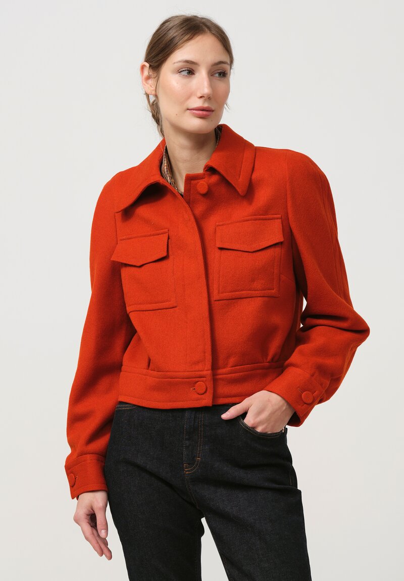 Dries Van Noten Vistam Jacket in Rust Orange	