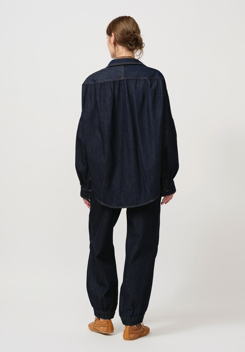 Dries Van Noten Camis Denim Shirt in Indigo Blue	