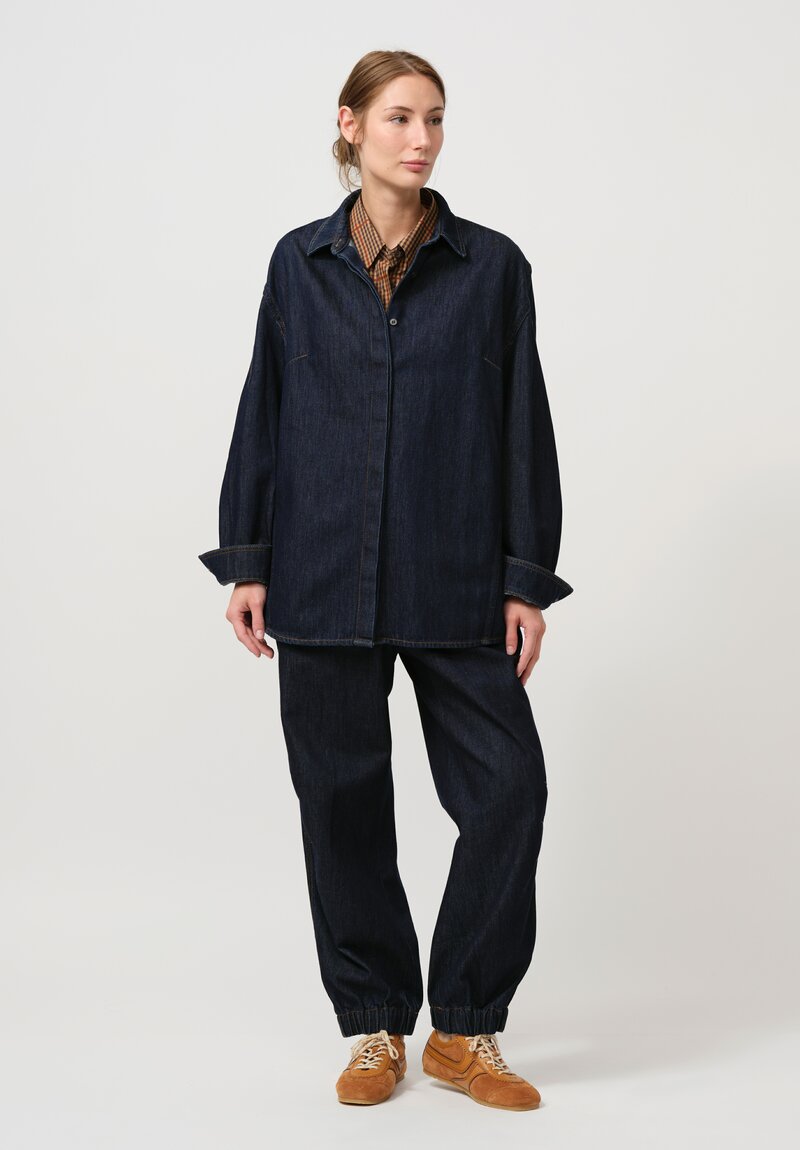 Dries Van Noten Camis Denim Shirt in Indigo Blue	