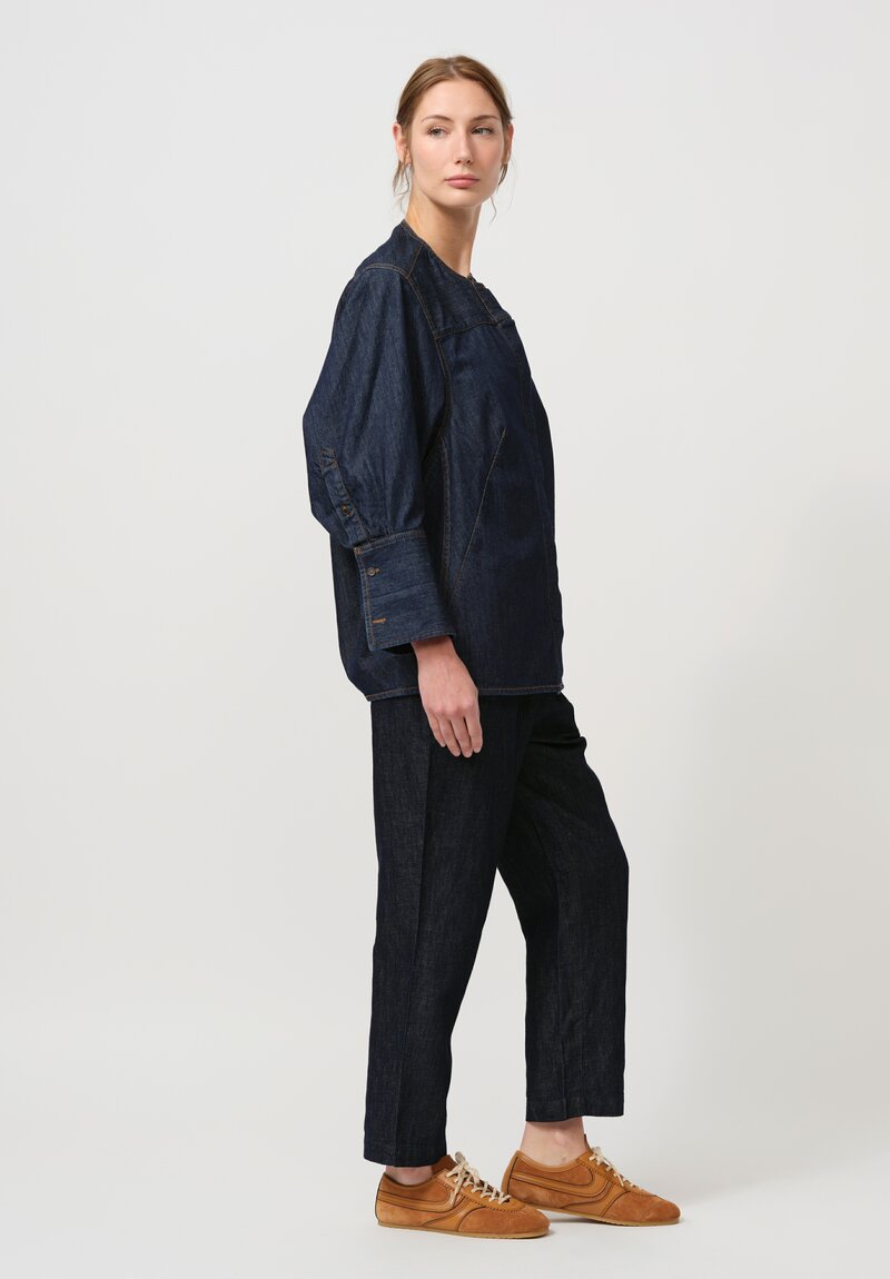 Dries Van Noten Clarissa Denim Shirt in Indigo Blue	