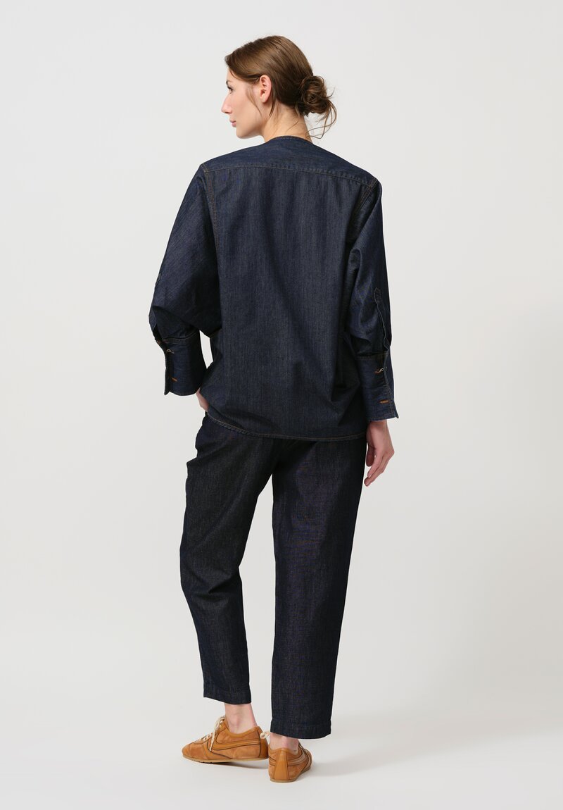 Dries Van Noten Clarissa Denim Shirt in Indigo Blue	