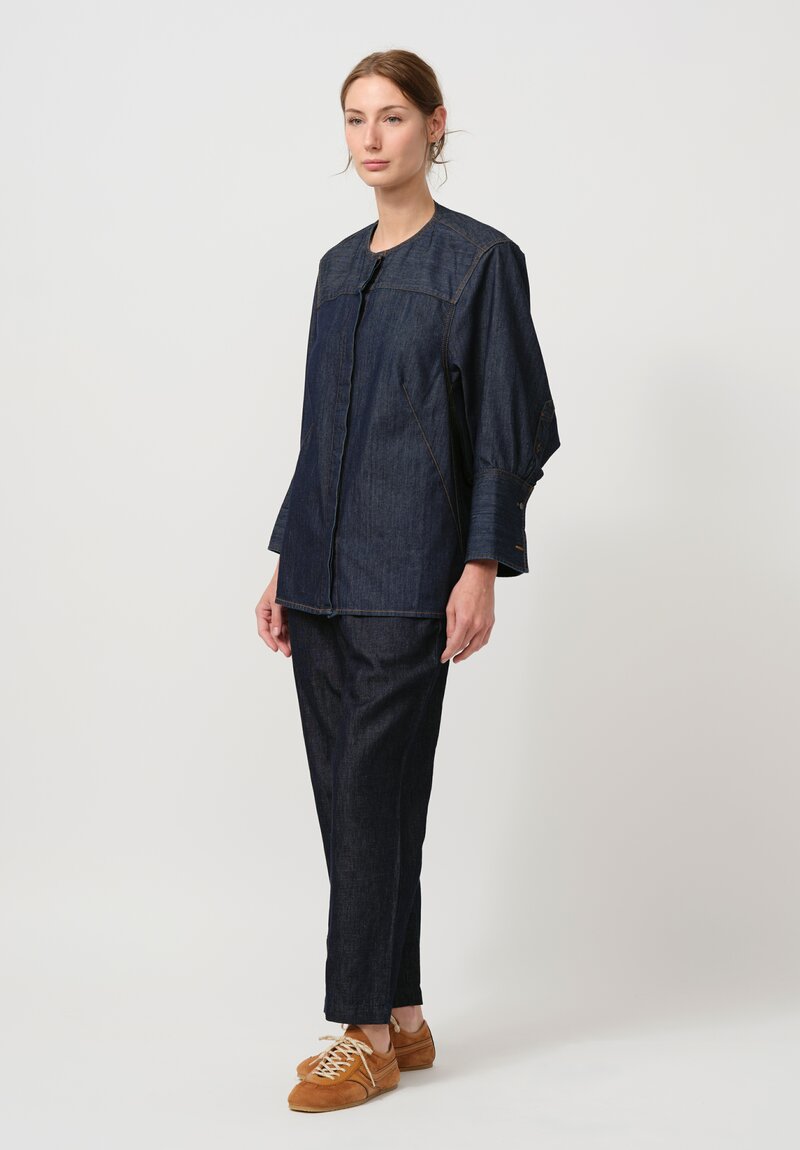 Dries Van Noten Clarissa Denim Shirt in Indigo Blue	