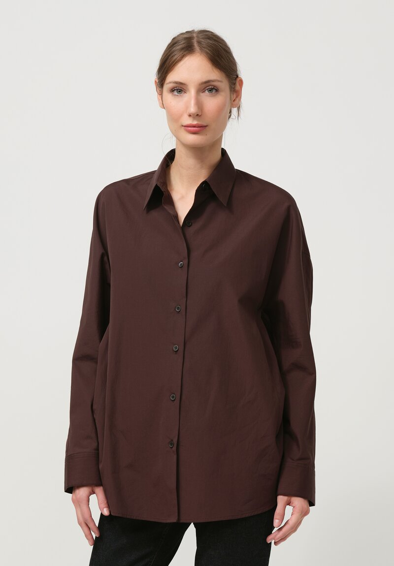 Dries Van Noten Cotton Casio Tape Shirt in Dark Brown	