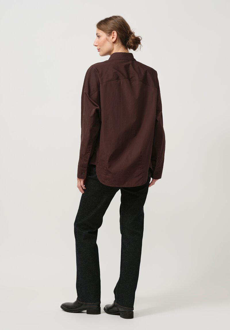 Dries Van Noten Cotton Casio Tape Shirt in Dark Brown	