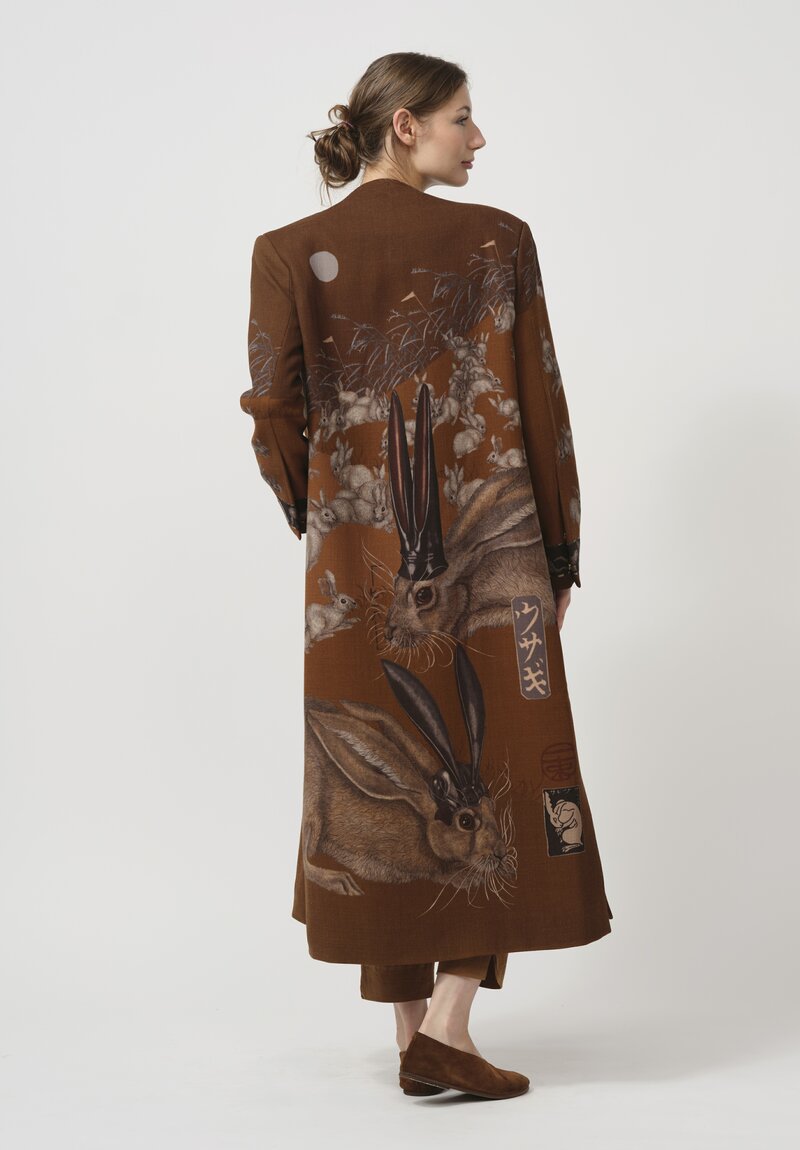 Sabina Savage Wool The Floating Rabbits Coat in Cinnamon Sienna	