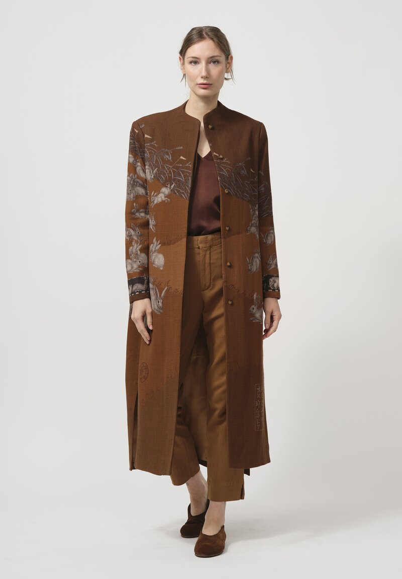 Sabina Savage Wool The Floating Rabbits Coat in Cinnamon Sienna	