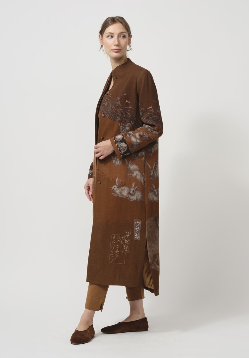 Sabina Savage Wool The Floating Rabbits Coat in Cinnamon Sienna	