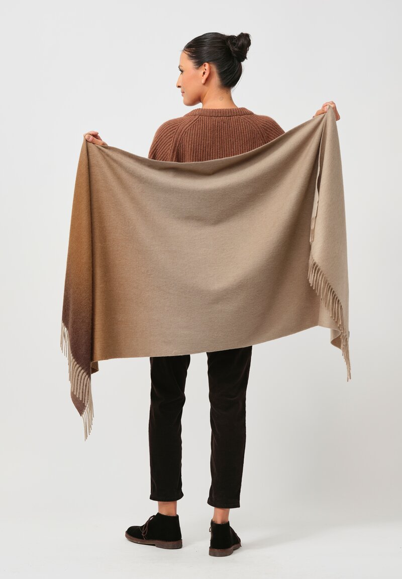 Begg x Co Cashmere Nuance Ombre Stole in Caramel Coast & Brown	