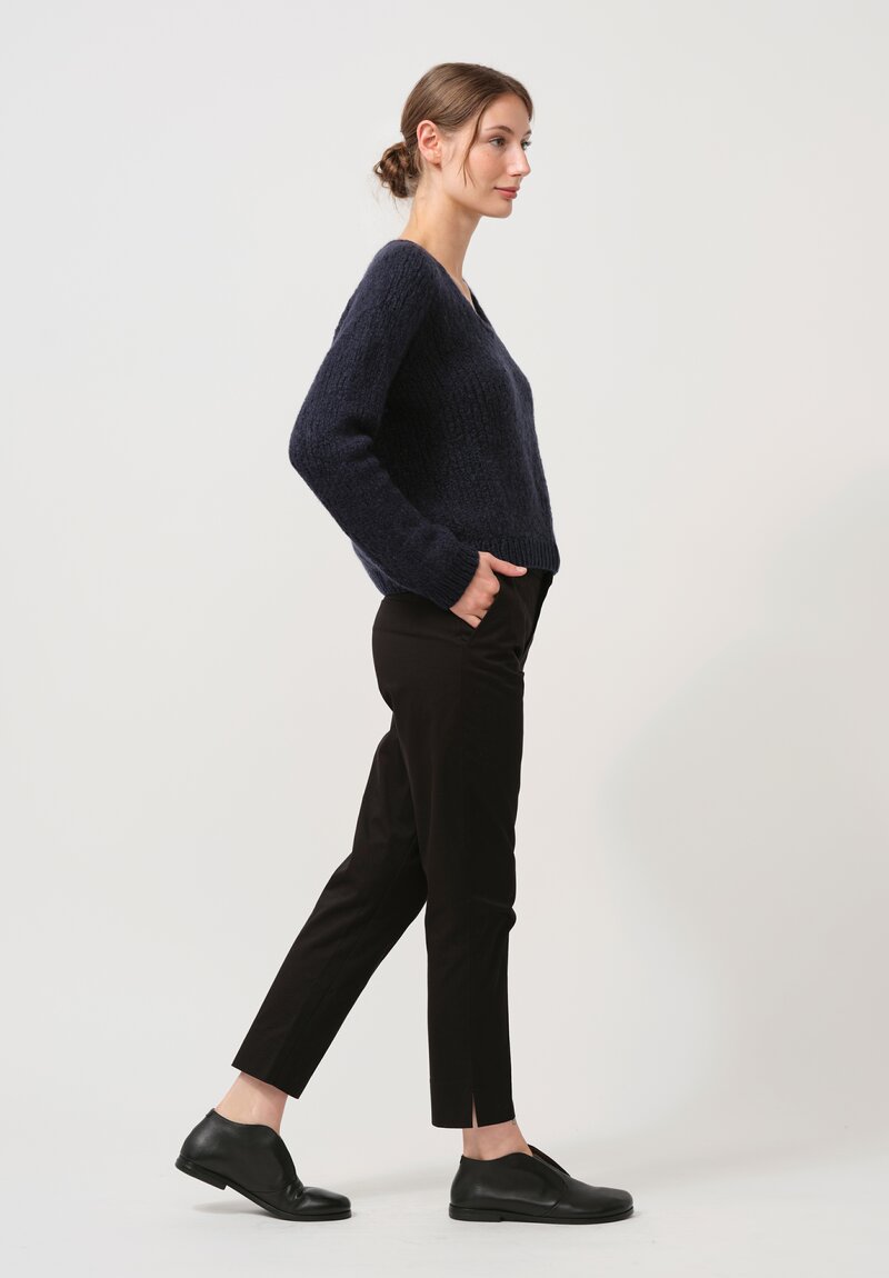 Wommelsdorff Hand Knit Cashmere & Silk Mati Sweater in Atlantic Blue	