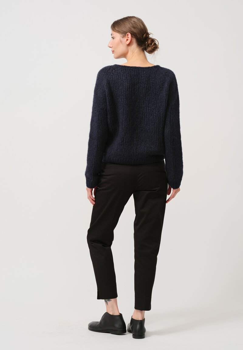 Wommelsdorff Hand Knit Cashmere & Silk Mati Sweater in Atlantic Blue	