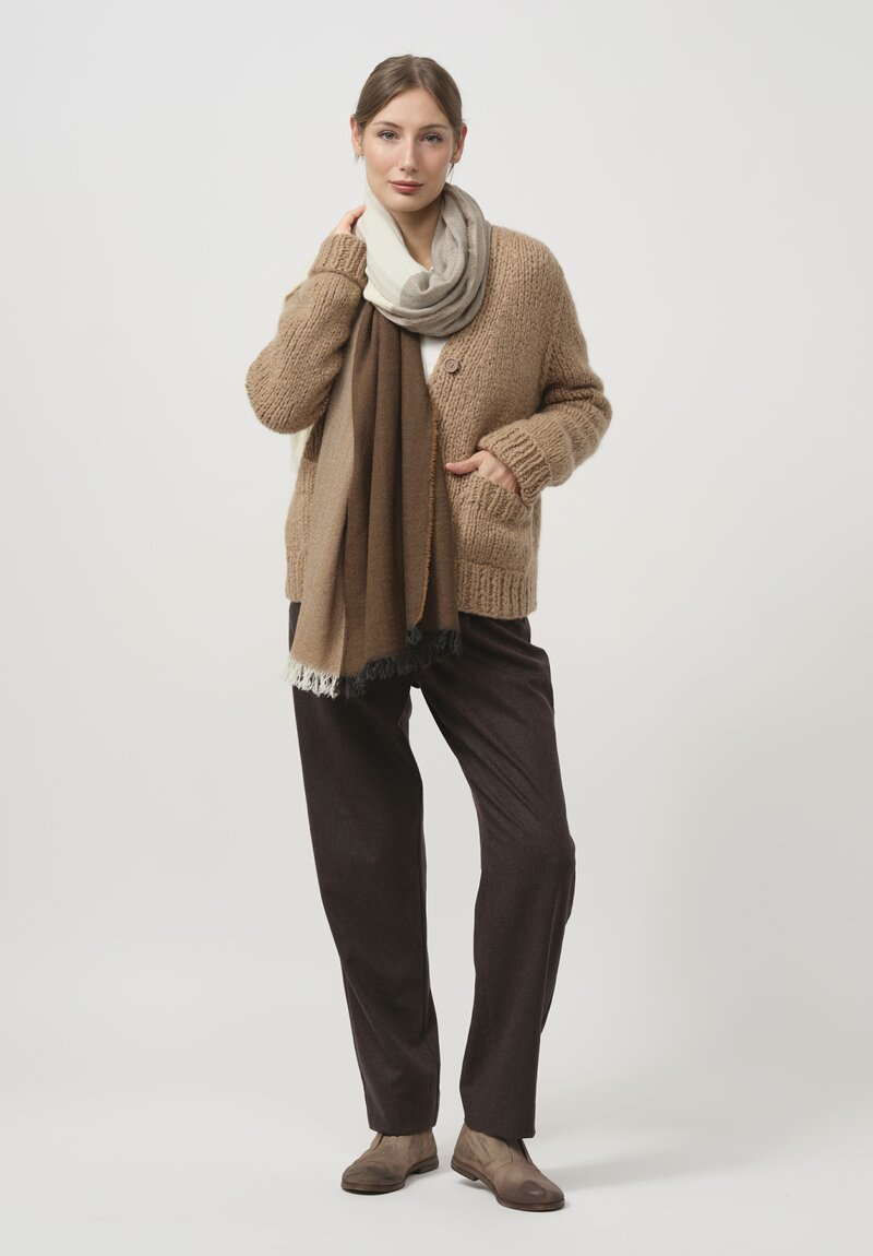 Wommelsdorff Cashmere & Silk Stella Cardigan in Caramel Brown	