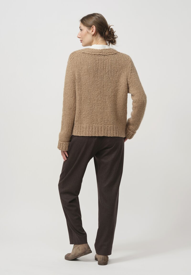 Wommelsdorff Cashmere & Silk Stella Cardigan in Caramel Brown	