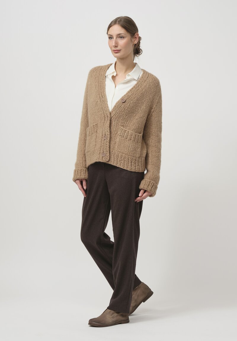 Wommelsdorff Cashmere & Silk Stella Cardigan in Caramel Brown	