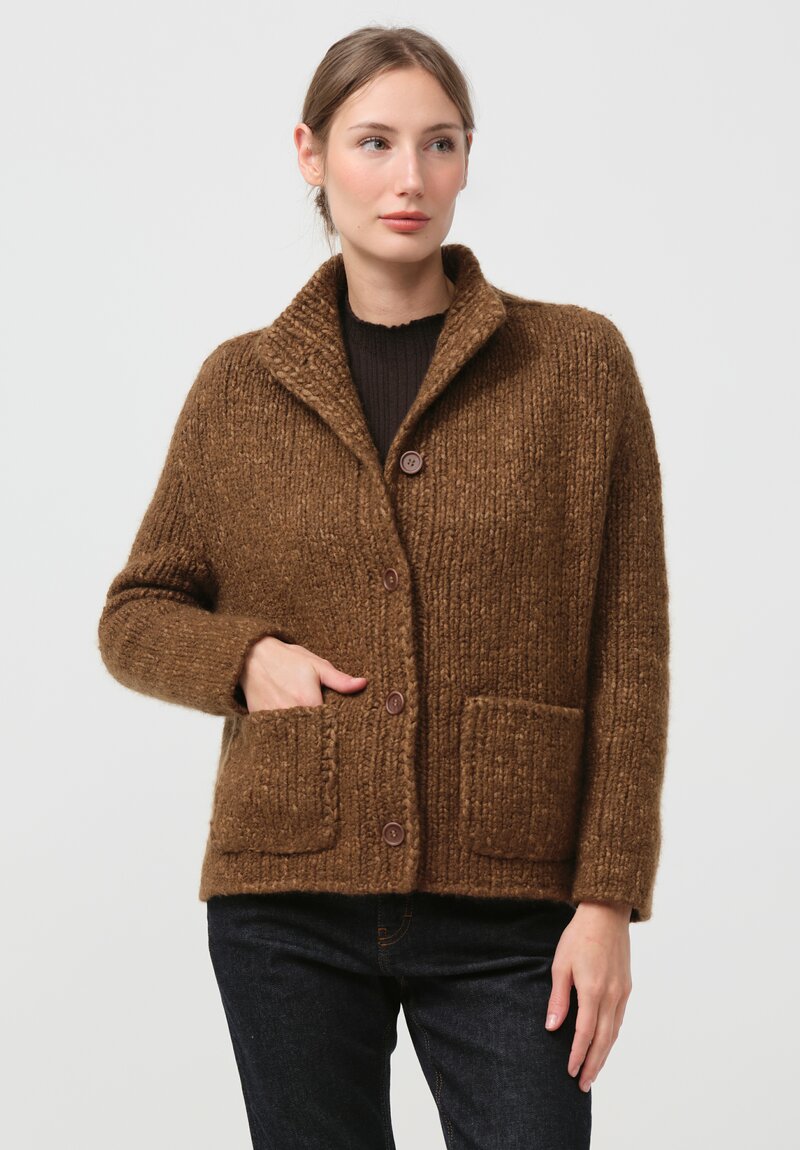 Wommelsdorff Cashmere & Silk Pina Jacket in Bronze Brown	