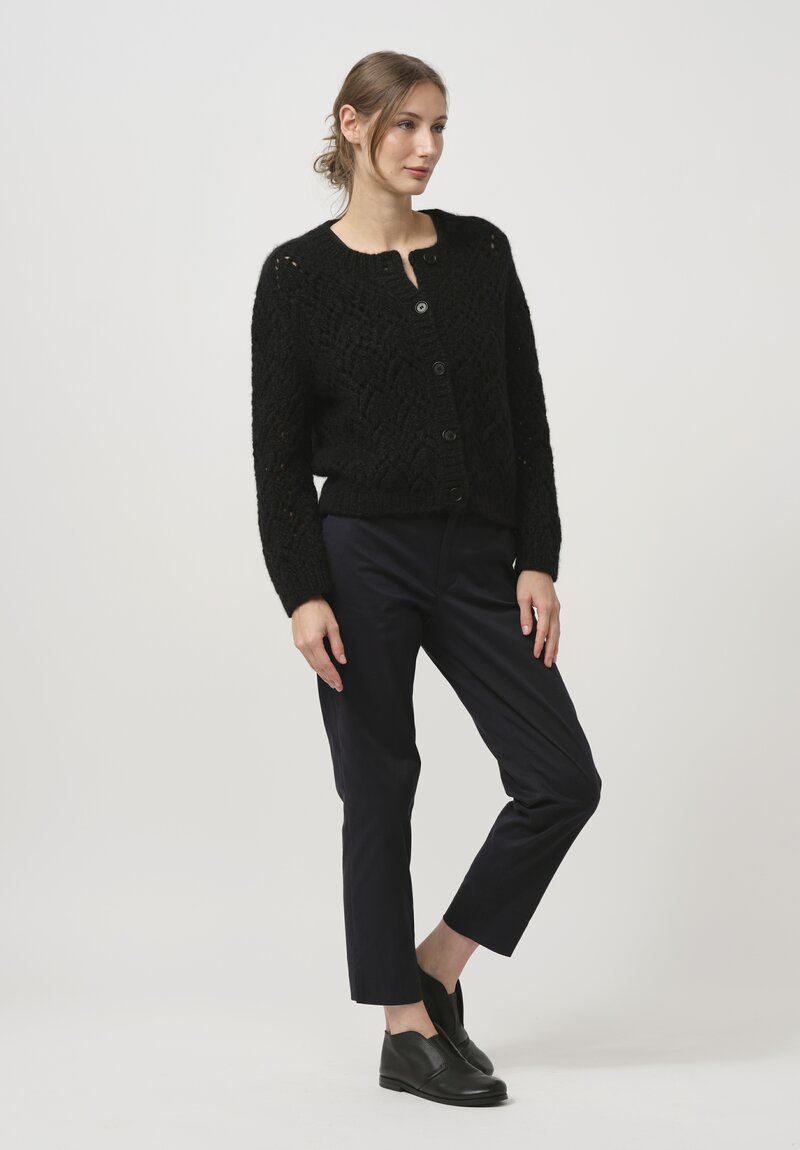 Wommelsdorff Cashmere & Silk Fee Cardigan in Space Black	