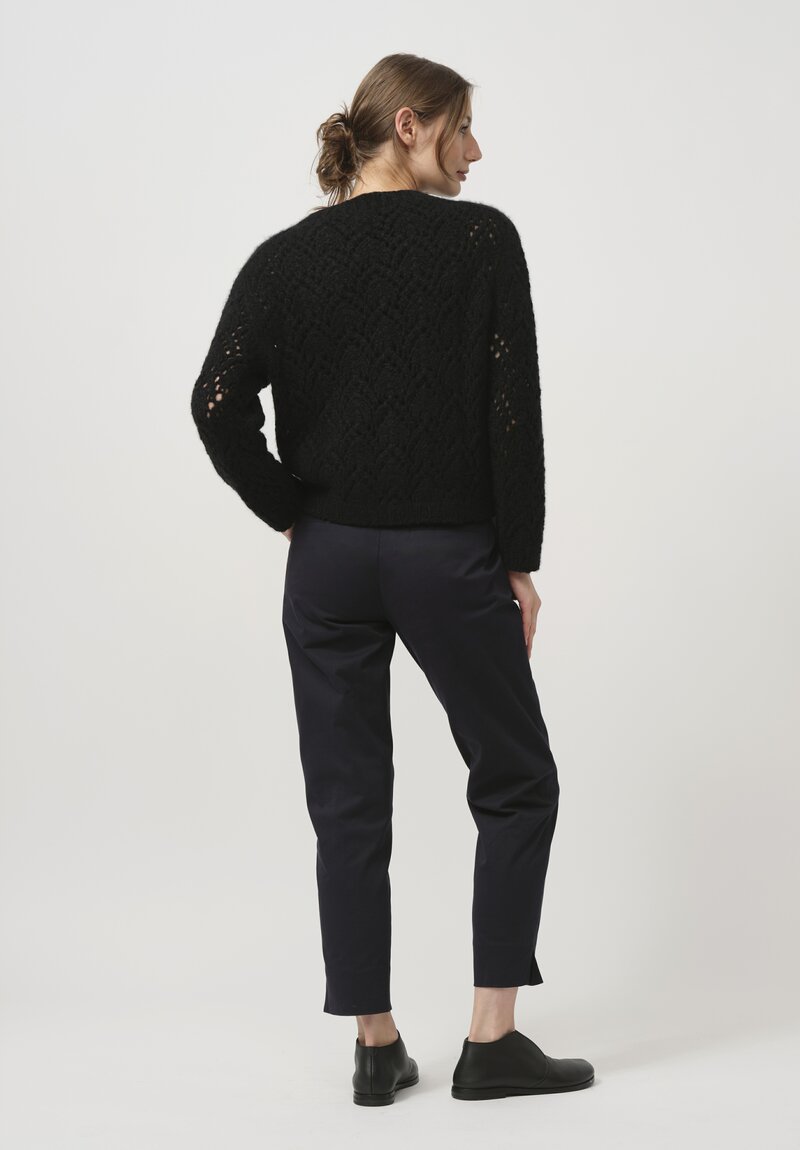 Wommelsdorff Cashmere & Silk Fee Cardigan in Space Black	