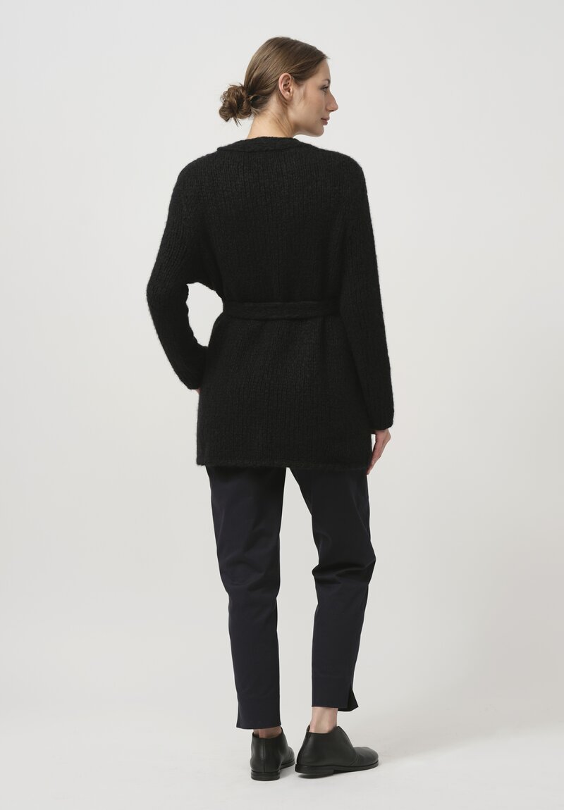 Wommelsdorff Cashmere & Silk Loki Cardigan in Space Black	