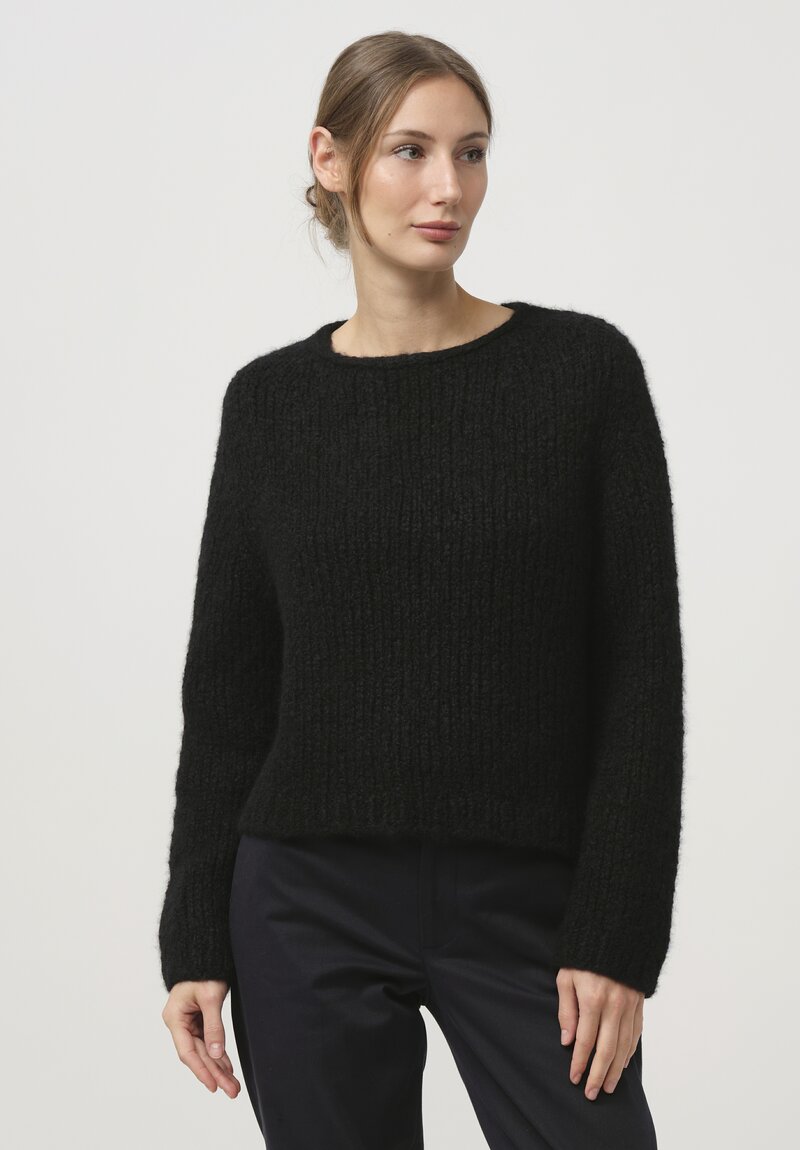 Wommelsdorff Cashmere & Silk Levi Sweater in Space Black	